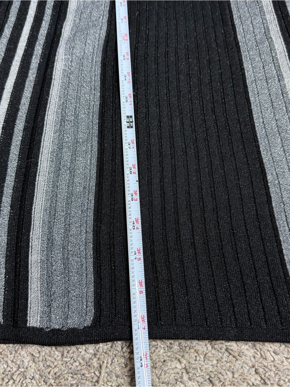 Ted Baker Hesiaa Bodycon Dress XL black silver long sleeve ribbed holiday career - Picture 11 of 16